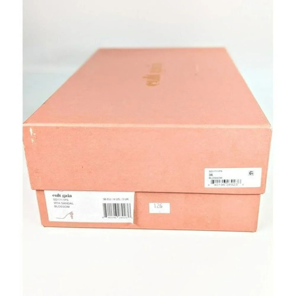 Cult Gaia Women's Vita Vinyl Stacked-Heel Sandals Blossom Size 36 (MSRP $428) - Picture 10 of 10